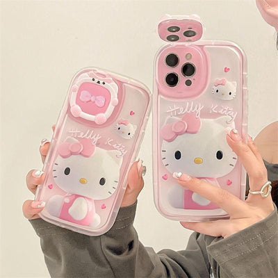 Creative Lens Makeup Mirror Stand Phone Cases For iPhones - ItemBear.com