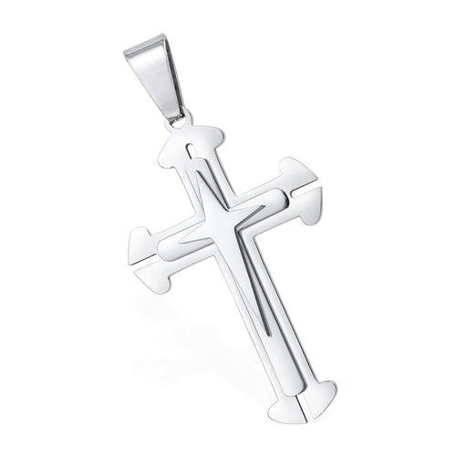 Dropshipping Cross Pendant Necklaces For Men Black Gold Color Silver AliExpress Winners