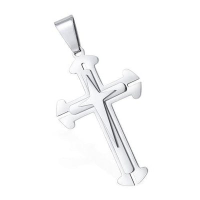 Dropshipping Cross Pendant Necklaces For Men Black Gold Color Silver AliExpress Winners
