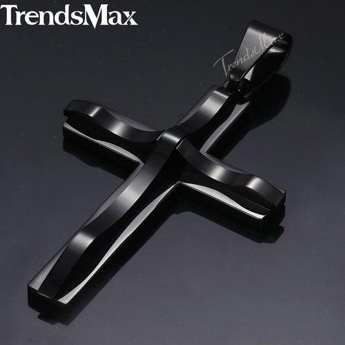 Dropshipping Cross Pendant Necklaces For Men Black Gold Color Silver AliExpress Winners