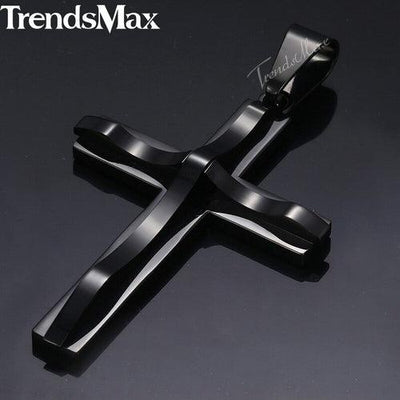 Dropshipping Cross Pendant Necklaces For Men Black Gold Color Silver AliExpress Winners