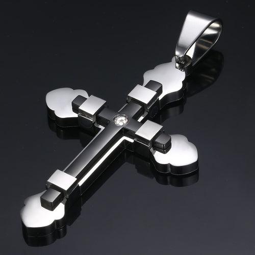 Dropshipping Cross Pendant Necklaces For Men Black Gold Color Silver AliExpress Winners