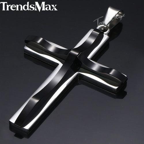 Dropshipping Cross Pendant Necklaces For Men Black Gold Color Silver AliExpress Winners
