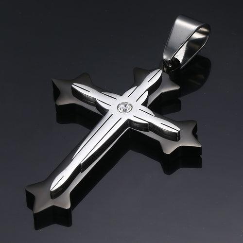Dropshipping Cross Pendant Necklaces For Men Black Gold Color Silver AliExpress Winners