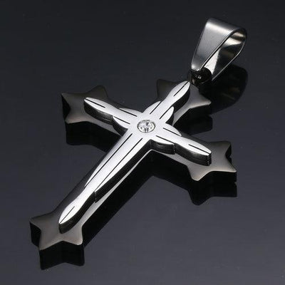 Dropshipping Cross Pendant Necklaces For Men Black Gold Color Silver AliExpress Winners