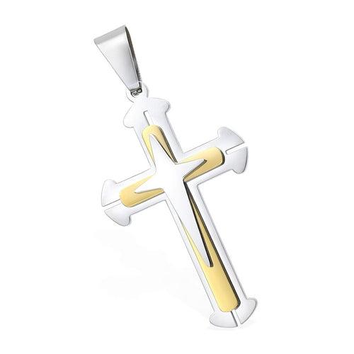 Dropshipping Cross Pendant Necklaces For Men Black Gold Color Silver AliExpress Winners