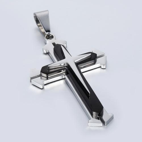 Dropshipping Cross Pendant Necklaces For Men Black Gold Color Silver AliExpress Winners