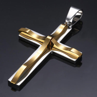 Dropshipping Cross Pendant Necklaces For Men Black Gold Color Silver AliExpress Winners