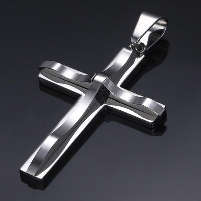 Dropshipping Cross Pendant Necklaces For Men Black Gold Color Silver AliExpress Winners