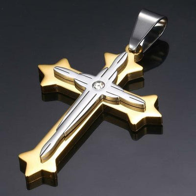 Dropshipping Cross Pendant Necklaces For Men Black Gold Color Silver AliExpress Winners