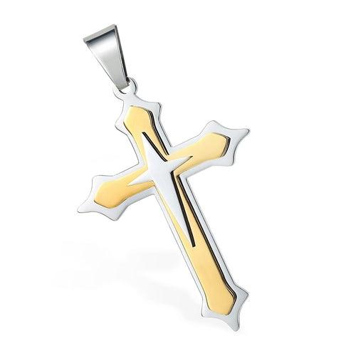 Dropshipping Cross Pendant Necklaces For Men Black Gold Color Silver AliExpress Winners