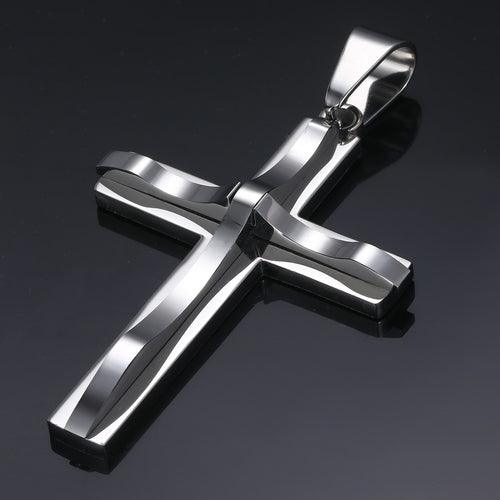 Dropshipping Cross Pendant Necklaces For Men Black Gold Color Silver AliExpress Winners