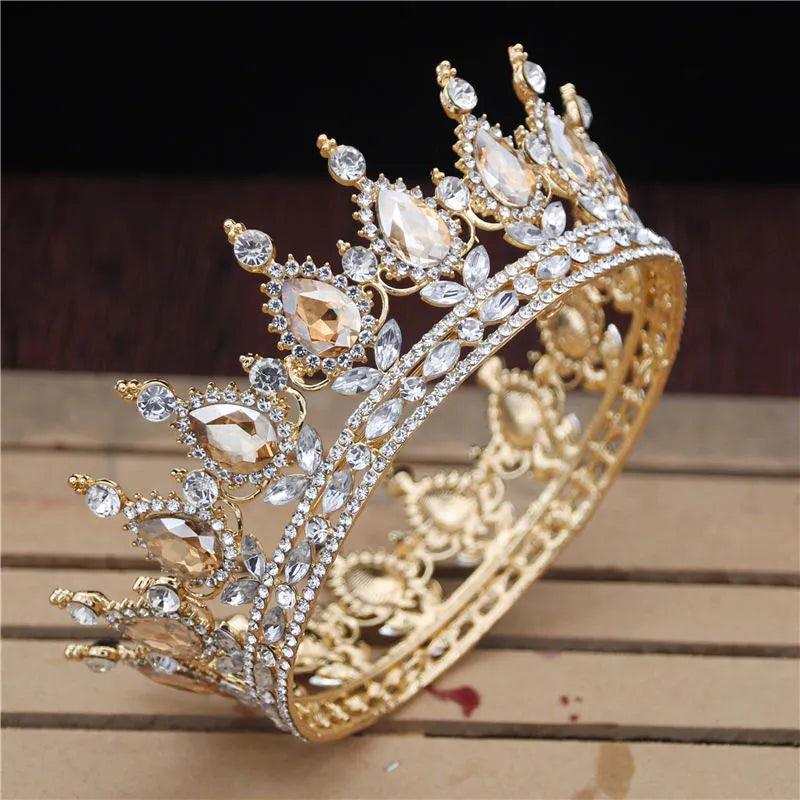 Crystal Vintage Royal Queen King Tiaras and Crowns Men/Women Pageant Prom Diadem Hair Ornaments Wedding Hair Jewelry Accessories - ItemBear.com