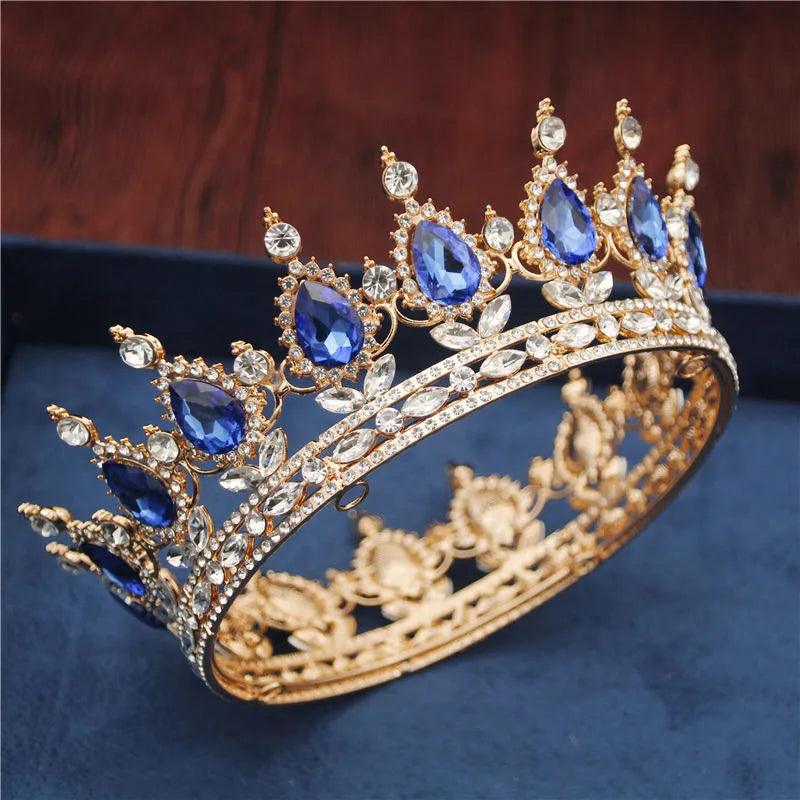 Crystal Vintage Royal Queen King Tiaras and Crowns Men/Women Pageant Prom Diadem Hair Ornaments Wedding Hair Jewelry Accessories - ItemBear.com