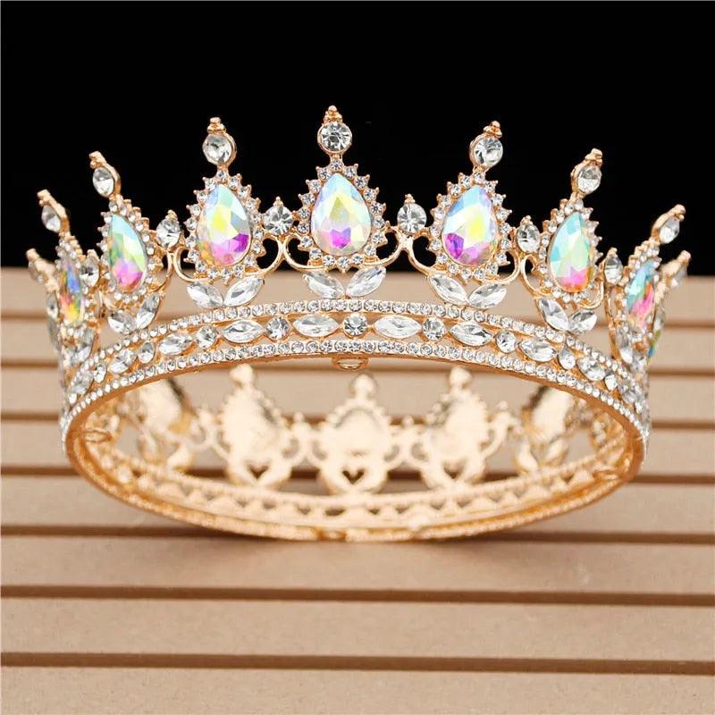 Crystal Vintage Royal Queen King Tiaras and Crowns Men/Women Pageant Prom Diadem Hair Ornaments Wedding Hair Jewelry Accessories - ItemBear.com