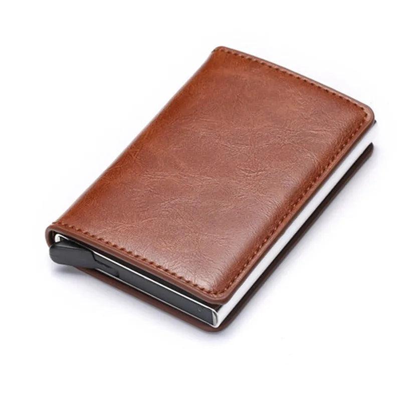 Customized Wallet 2023 Credit Card Holder Men Wallet RFID Aluminium Box Bank Card Holder Vintage Leather Wallet with Money Clips - ItemBear.com