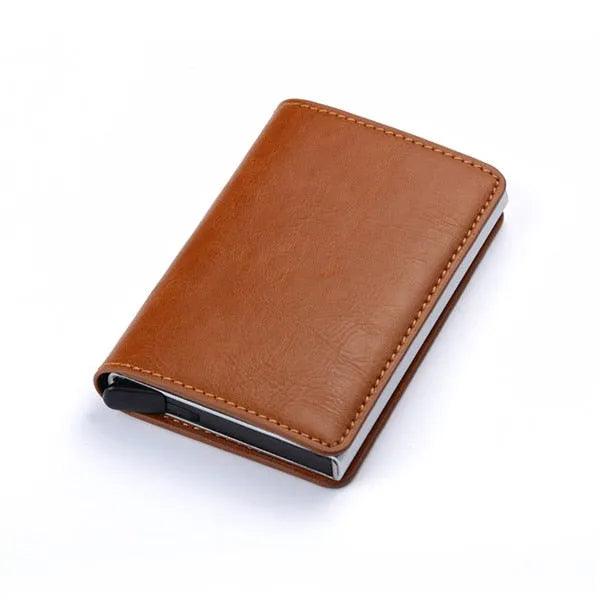 Customized Wallet 2023 Credit Card Holder Men Wallet RFID Aluminium Box Bank Card Holder Vintage Leather Wallet with Money Clips - ItemBear.com