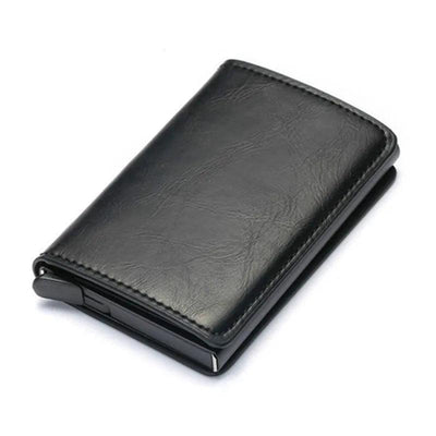 Customized Wallet 2023 Credit Card Holder Men Wallet RFID Aluminium Box Bank Card Holder Vintage Leather Wallet with Money Clips - ItemBear.com