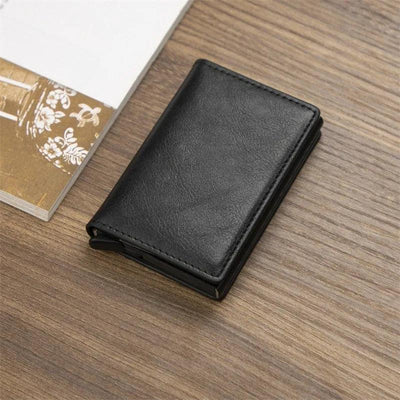 Customized Wallet 2023 Credit Card Holder Men Wallet RFID Aluminium Box Bank Card Holder Vintage Leather Wallet with Money Clips - ItemBear.com