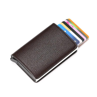 Customized Wallet 2023 Credit Card Holder Men Wallet RFID Aluminium Box Bank Card Holder Vintage Leather Wallet with Money Clips - ItemBear.com