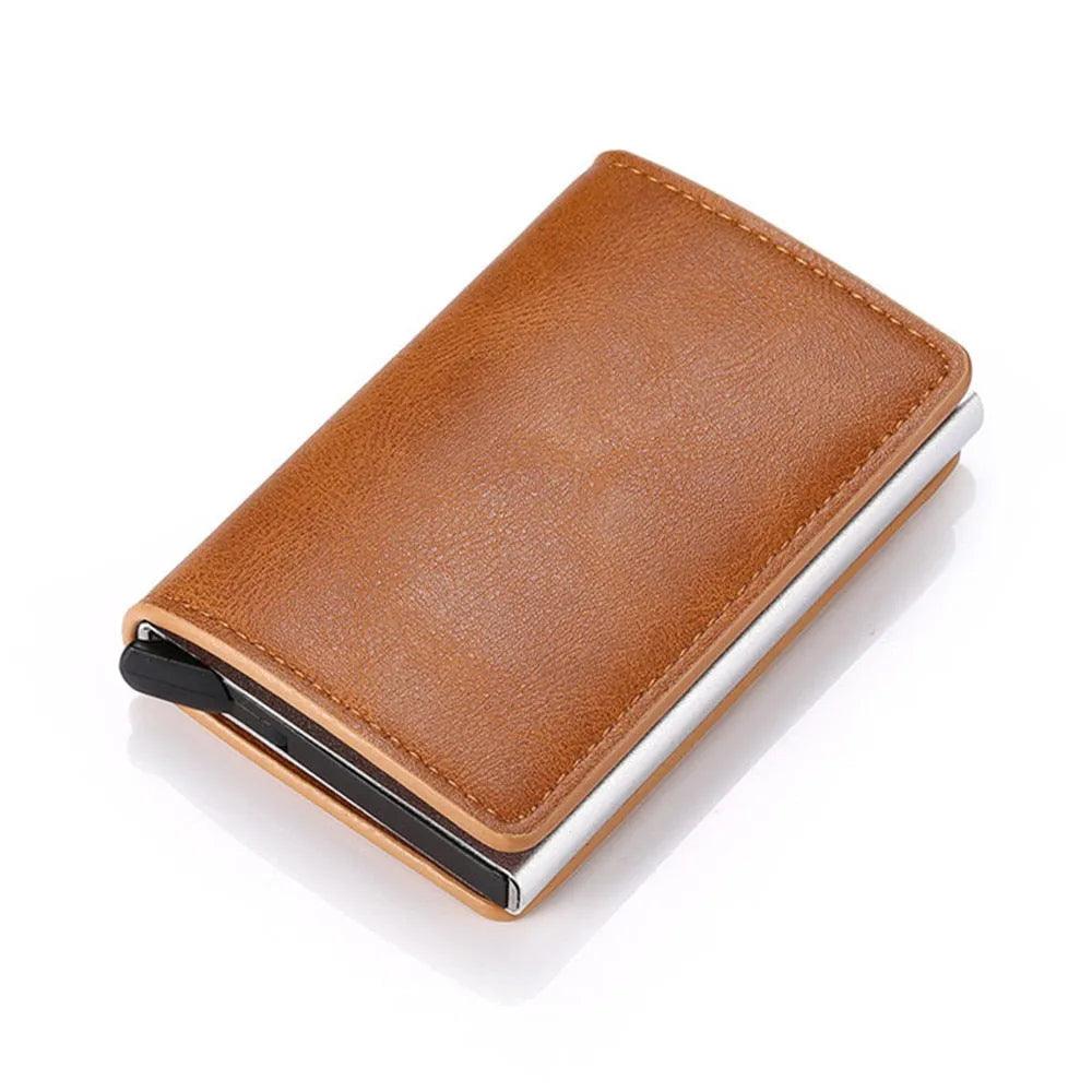 Customized Wallet 2023 Credit Card Holder Men Wallet RFID Aluminium Box Bank Card Holder Vintage Leather Wallet with Money Clips - ItemBear.com