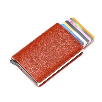 Customized Wallet 2023 Credit Card Holder Men Wallet RFID Aluminium Box Bank Card Holder Vintage Leather Wallet with Money Clips - ItemBear.com