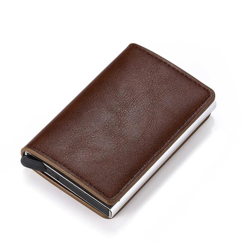 Customized Wallet 2023 Credit Card Holder Men Wallet RFID Aluminium Box Bank Card Holder Vintage Leather Wallet with Money Clips - ItemBear.com