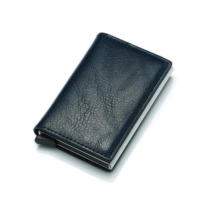 Customized Wallet 2023 Credit Card Holder Men Wallet RFID Aluminium Box Bank Card Holder Vintage Leather Wallet with Money Clips - ItemBear.com