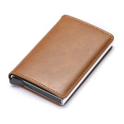 Customized Wallet 2023 Credit Card Holder Men Wallet RFID Aluminium Box Bank Card Holder Vintage Leather Wallet with Money Clips - ItemBear.com