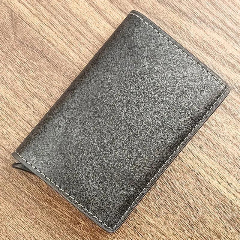 Customized Wallet 2023 Credit Card Holder Men Wallet RFID Aluminium Box Bank Card Holder Vintage Leather Wallet with Money Clips - ItemBear.com