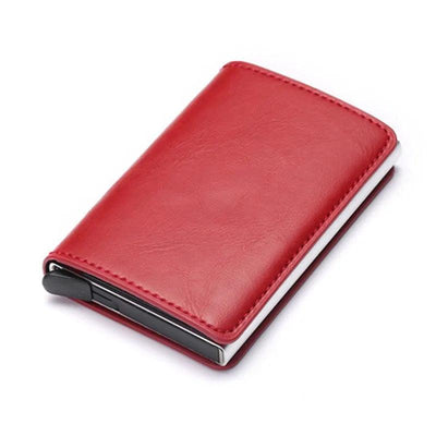 Customized Wallet 2023 Credit Card Holder Men Wallet RFID Aluminium Box Bank Card Holder Vintage Leather Wallet with Money Clips - ItemBear.com