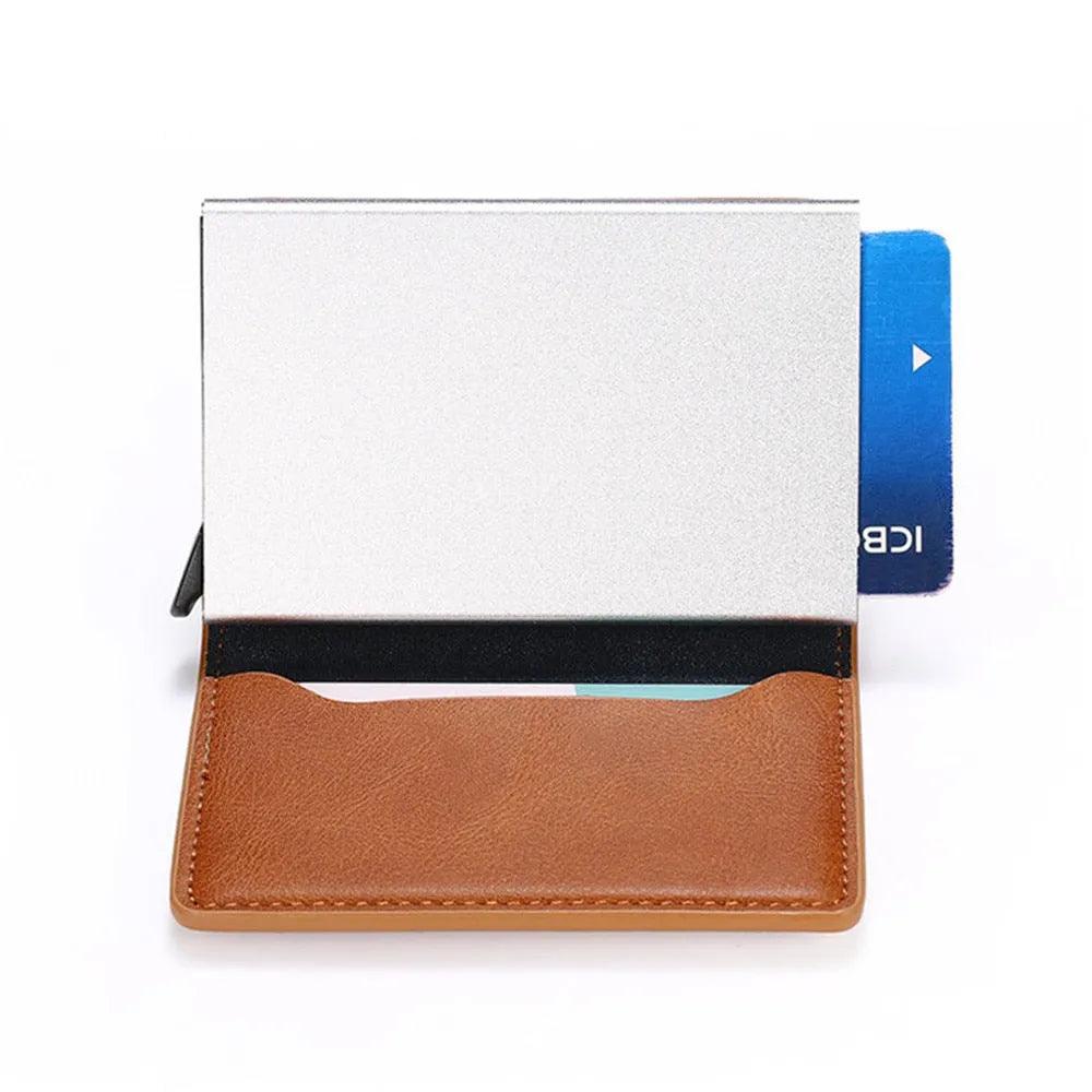Customized Wallet 2023 Credit Card Holder Men Wallet RFID Aluminium Box Bank Card Holder Vintage Leather Wallet with Money Clips - ItemBear.com