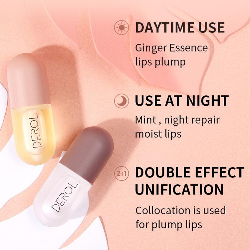 Day Night Instant Volume Lips Plumper Oil Moisturizing Repairing Reduce Lip Fine Line Serum Cosmetic Sexy Lip Gloss Makeup - ItemBear.com