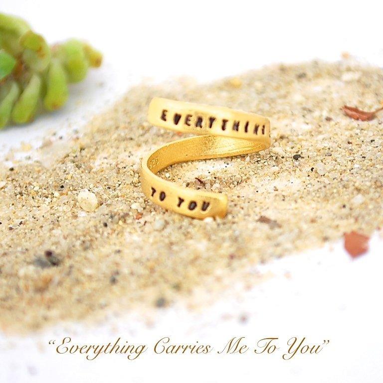 "Everything carries me to you" -Pablo Neruda Wrap Ring - ItemBear.com