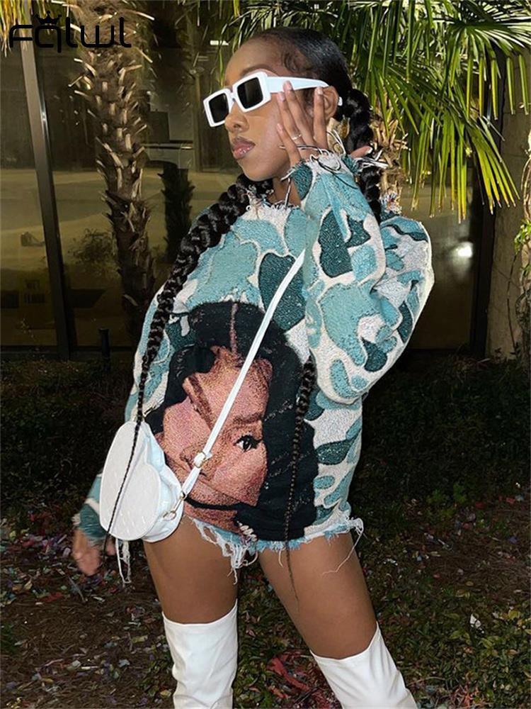 Fall Blue Pink Print Sweatshirt - ItemBear.com