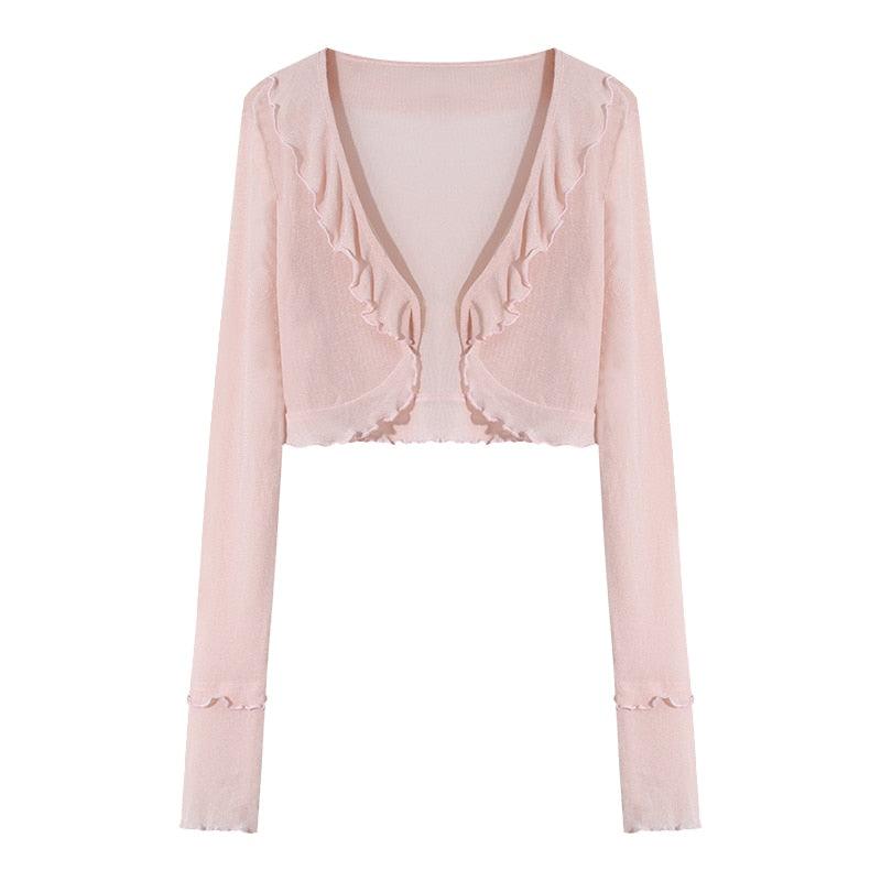 Floral Pink Ruffle Lace Midi Dress - ItemBear.com