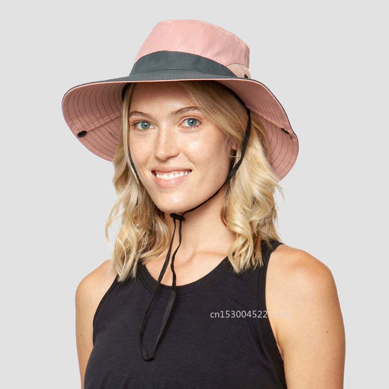 Girls Ponytail Summer Sun Hat Wide Brim UV Protection - ItemBear.com