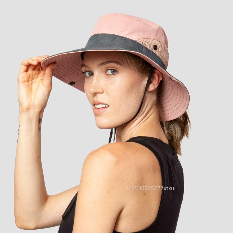 Girls Ponytail Summer Sun Hat Wide Brim UV Protection - ItemBear.com