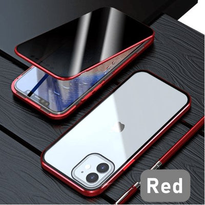Glass Privacy Metal Phone Case For iPhone 14 - ItemBear.com
