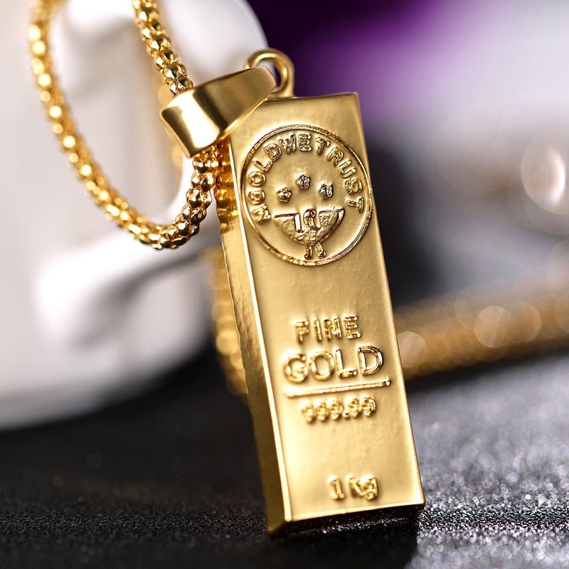 Gold Color Bar Necklace - ItemBear.com