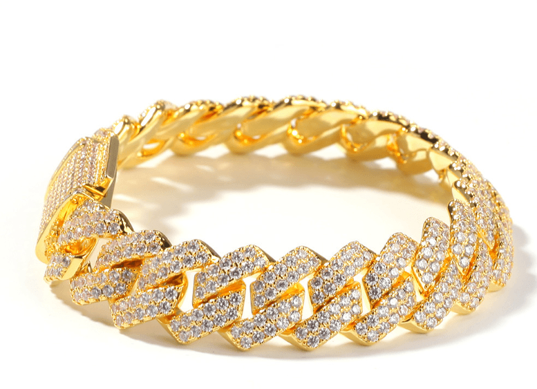 Gold Plated Iced Out Chain for Men and Women Cuban Chain Necklace - Premium  from ItemBear.com - Just $24! Shop now at ItemBear.com