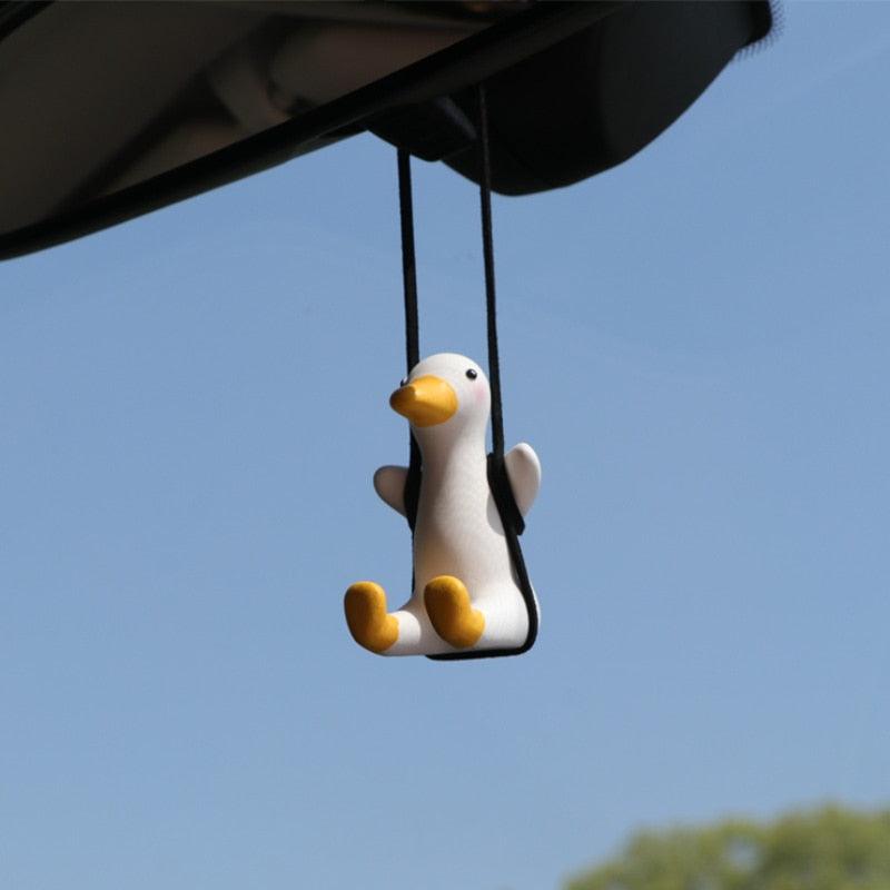Gypsum Cute Anime Car Accessorie Swing Duck Pendant Auto Rearview Mirror Ornaments Birthday Gift Couple Accessorie Car Fragrance - ItemBear.com