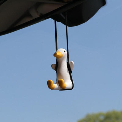 Gypsum Cute Anime Car Accessorie Swing Duck Pendant Auto Rearview Mirror Ornaments Birthday Gift Couple Accessorie Car Fragrance - ItemBear.com