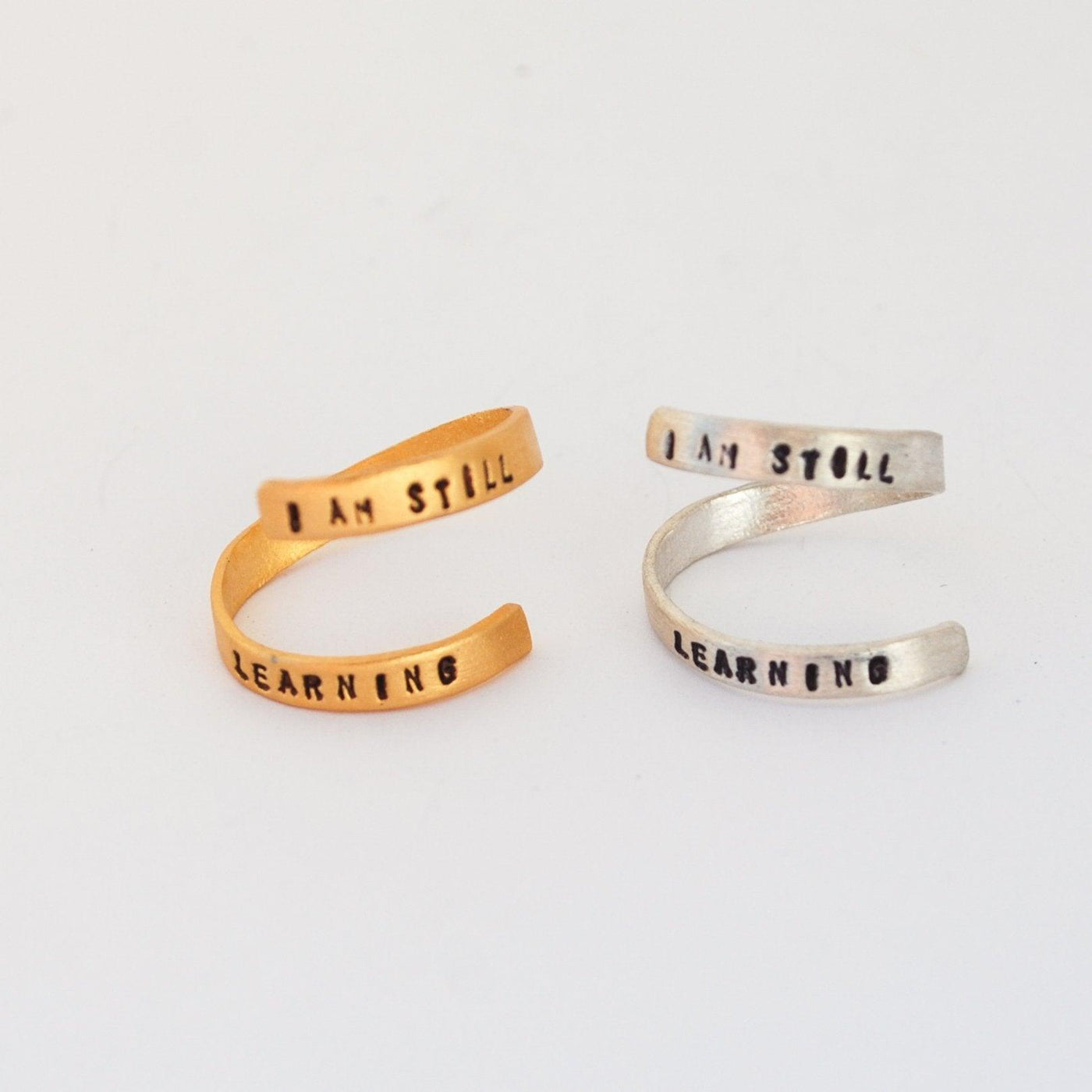 "I am Still Learning" -Michelangelo quote wrap ring - ItemBear.com