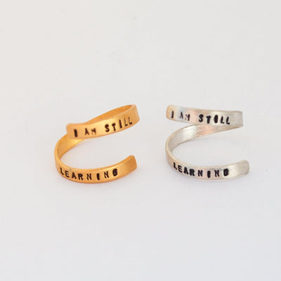 "I am Still Learning" -Michelangelo quote wrap ring - ItemBear.com