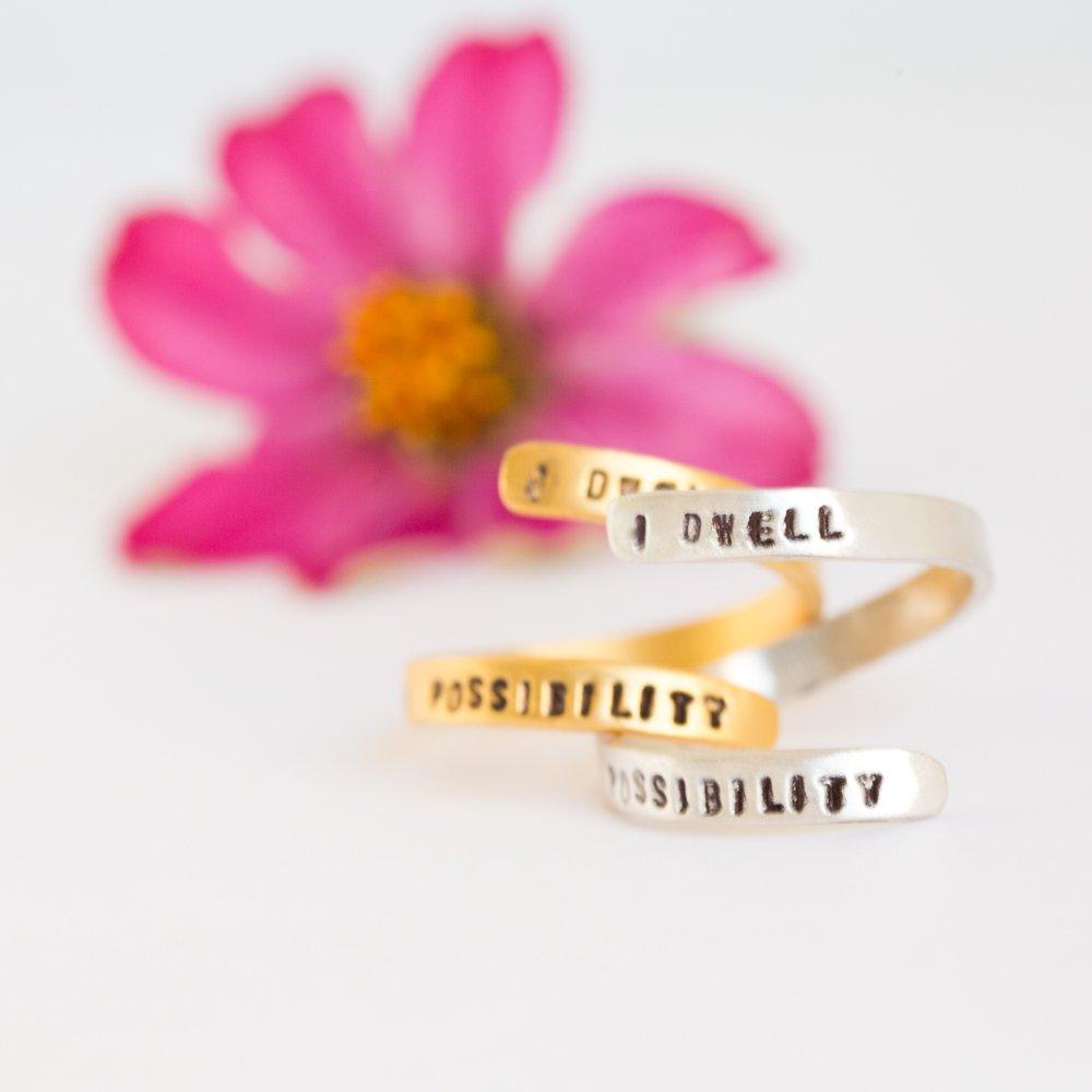 "I Dwell in Possibility" -Emily Dickinson wrap ring - ItemBear.com