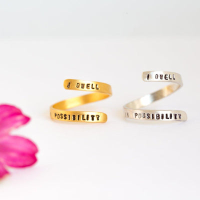 "I Dwell in Possibility" -Emily Dickinson wrap ring - ItemBear.com