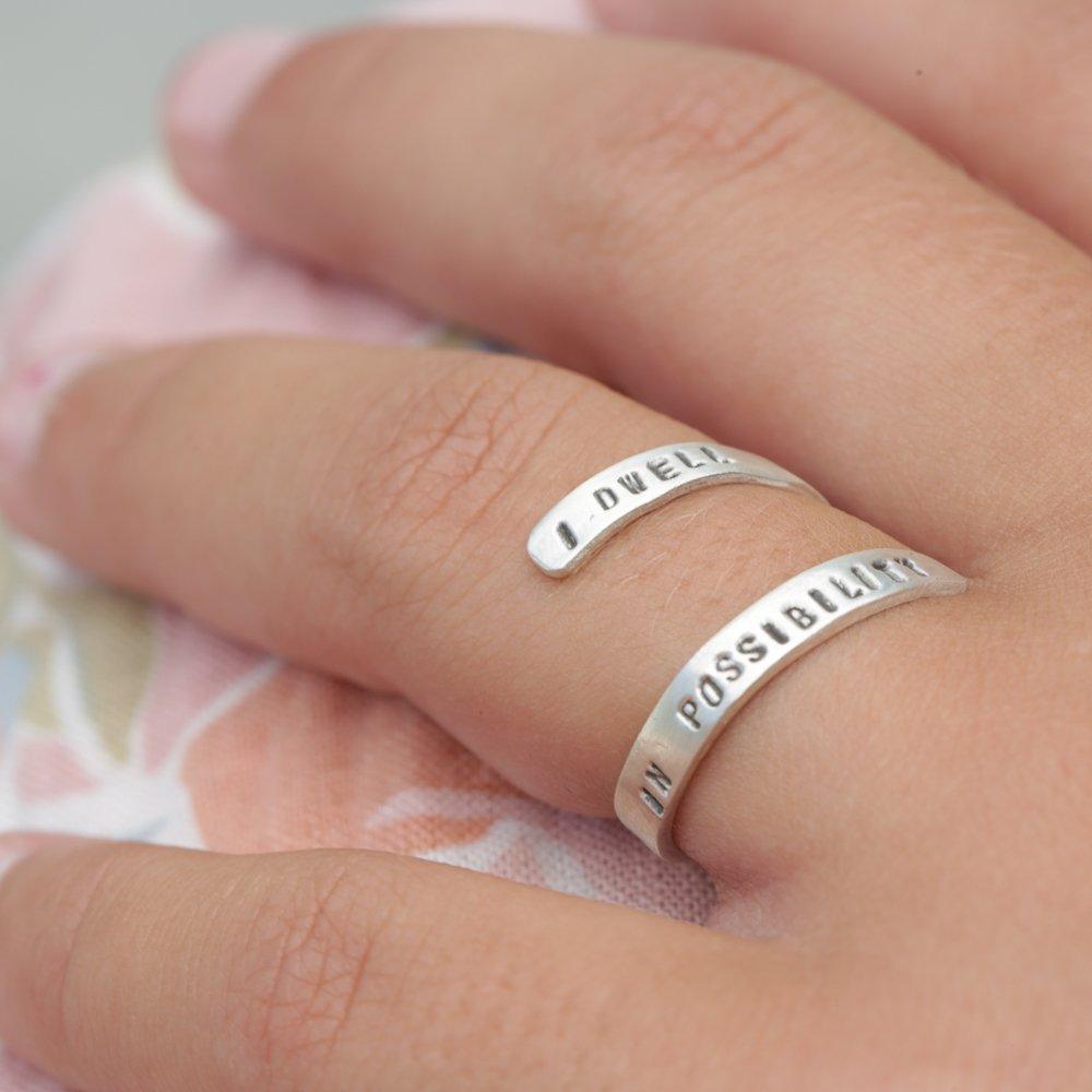"I Dwell in Possibility" -Emily Dickinson wrap ring - ItemBear.com