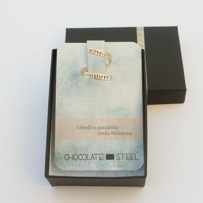 "I Dwell in Possibility" -Emily Dickinson wrap ring - ItemBear.com