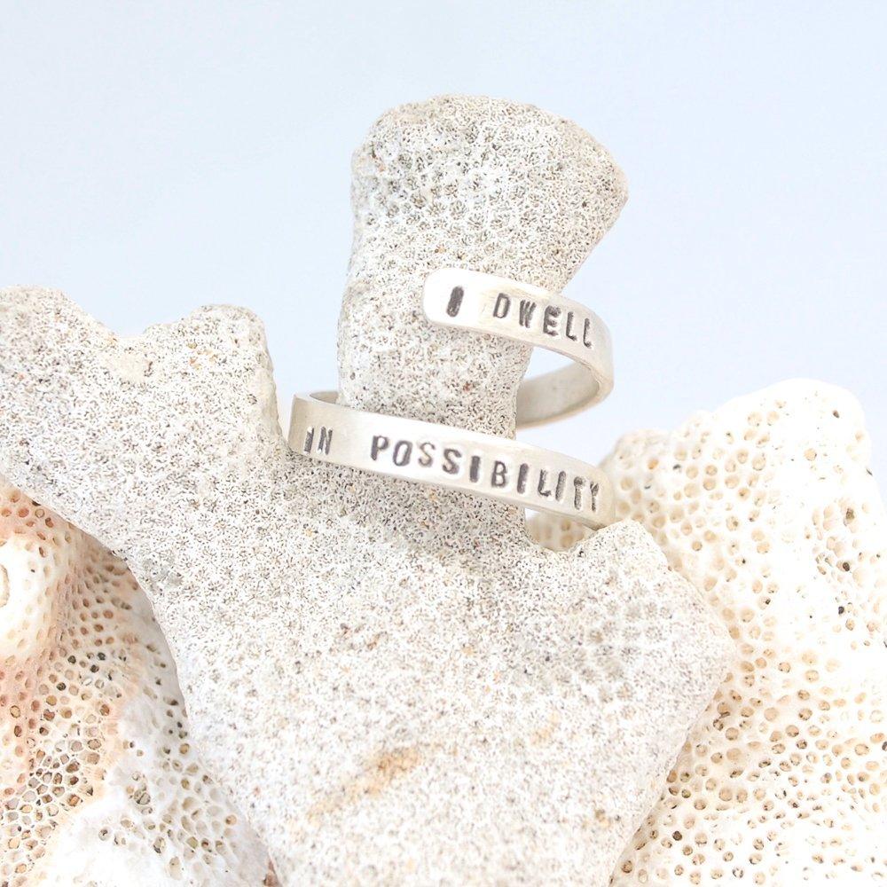 "I Dwell in Possibility" -Emily Dickinson wrap ring - ItemBear.com